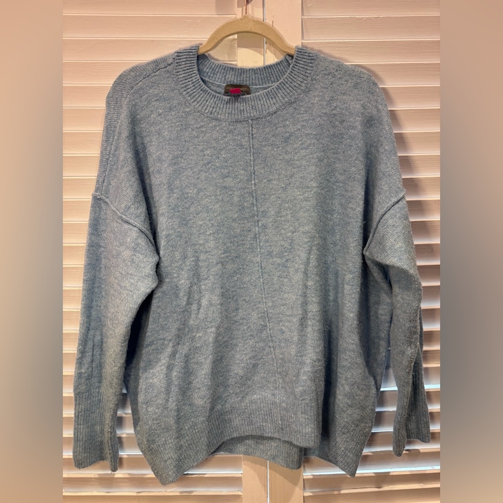 Vince Camuto Light Blue Oversized Sweater Medium Cozy Knit